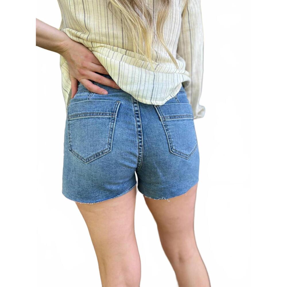 NEW ROCK & ROLL DENIM women's studded denim shorts in blue - Picture 4 of 5